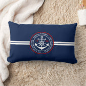 いかりラベ航海のルンバーピロー – Navy Blue ランバークッション (ブランケット)