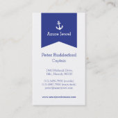 いかりリボンブルー白セーリング名刺 名刺 (正面)