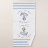 いかりレイクバケーションビーチハウスネームブルーストライプズ バスタオル (バスタオル)