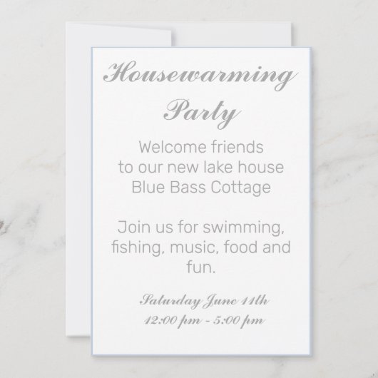 いかりレイクバケーションビーチハウスネームブルーストライプズ 招待状 (裏面)