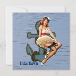 いかりレトロピンアップガールセーラーブライダルシャワー 招待状
