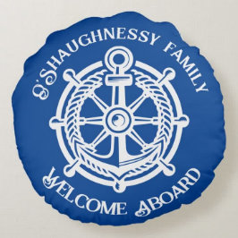 いかりロープシップ船名ウェルカムクアボード ラウンドクッション