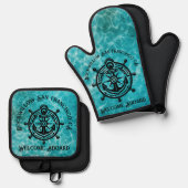 いかりロープシップ船名ウェルカムクアボード 鍋つかみ&鍋敷きセット (正面/裏面)