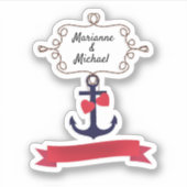 いかりロープ航海のフレーム海軍航海レッドリ シール (正面)