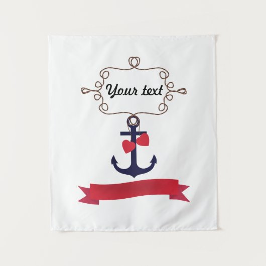 いかりロープ航海のフレーム海軍航海レッドリ タペストリー (正面)