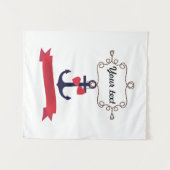 いかりロープ航海のフレーム海軍航海レッドリ タペストリー (正面(横))