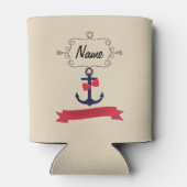 いかりロープ航海のフレーム海軍航海レッドリ 缶クーラー (裏面)