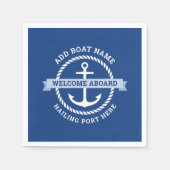 いかりロ縁どープボート名の歓迎 スタンダードカクテルナプキン (正面)