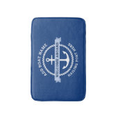 いかりロ縁どープボート名の歓迎 バスマット (正面縦)