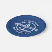 いかりロ縁どープボート名の歓迎 ペーパープレート (アングル)