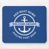 いかりロ縁どープボート名の歓迎 マウスパッド (正面)