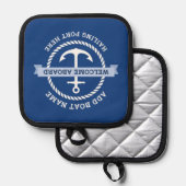 いかりロ縁どープボート名の歓迎 鍋敷き (正面/裏面)