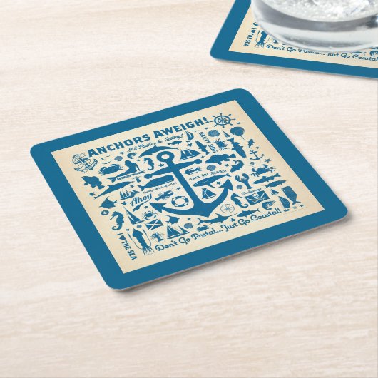 いかりー重く！ スクエアペーパーコースター (アングル)