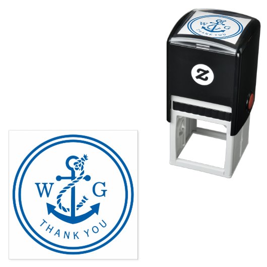 いかり付きロープモノグラムありがとう セルフインキングスタンプ (インサイチュ)