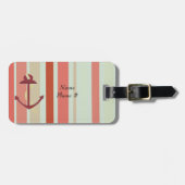 いかり付航海のきストライプ ラゲッジタグ (正面横)