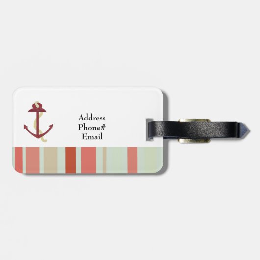 いかり付航海のきストライプ ラゲッジタグ (裏面横)