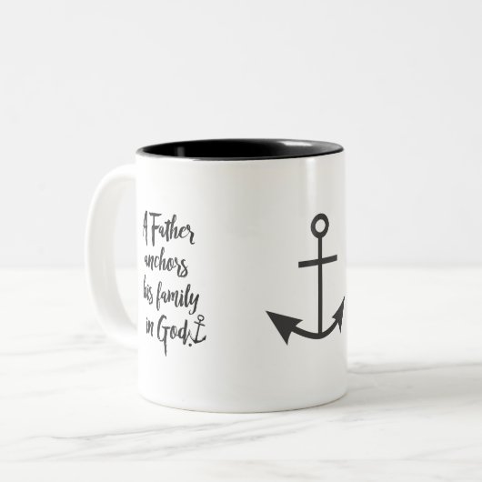 いかり信仰パパ引用文 ツートーンマグカップ (正面左)