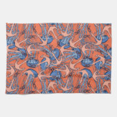 いかり及びクラゲ模様 キッチンタオル (横)