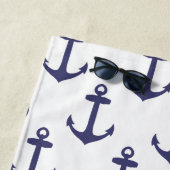 いかり及びストライプのビーチパーソナライズされたタオル ビーチタオル (インサイチュ)