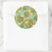 いかり及びヴィンテージスタイル模様の貝殻 ラウンドシール (バッグ)