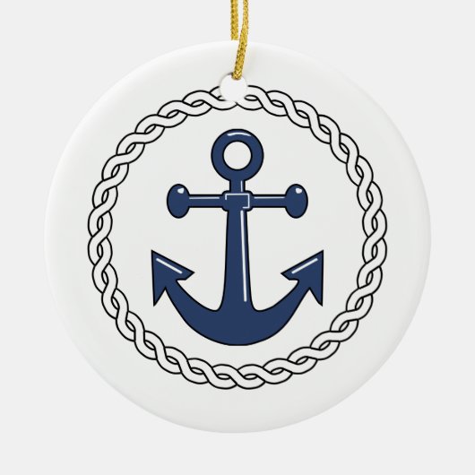 いかり日付クリスマスオーナメント セラミックオーナメント (正面)