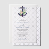 いかり植物性フローラ航海のサマー結婚ズ ベラム紙招待状 (オフセット (招待状))