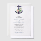 いかり植物性フローラ航海のサマー結婚ズ ベラム紙招待状 (オフセット)