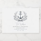 いかり沿岸パーソナライズされた結婚の スパークリングワインラベル (シングルラベル)