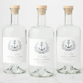 いかり沿岸パーソナライズされた結婚の リキュールボトルラベル (ボトル)