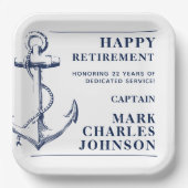 いかり海軍の退職航海の紙プレート ペーパープレート (正面)