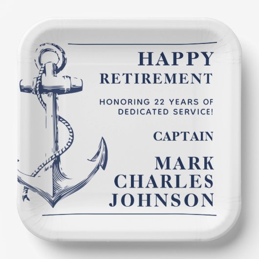 いかり海軍の退職航海の紙プレート ペーパープレート (正面)