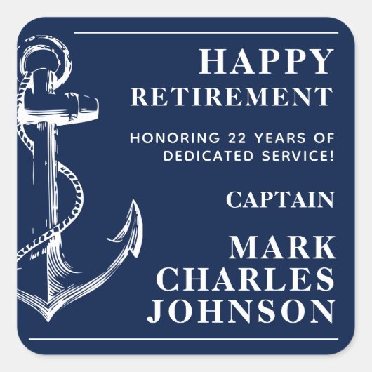 いかり海軍の退職 スクエアシール (正面)