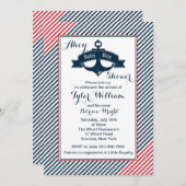 いかり男の赤ちゃんシャワー招待状 招待状 (正面/裏面)