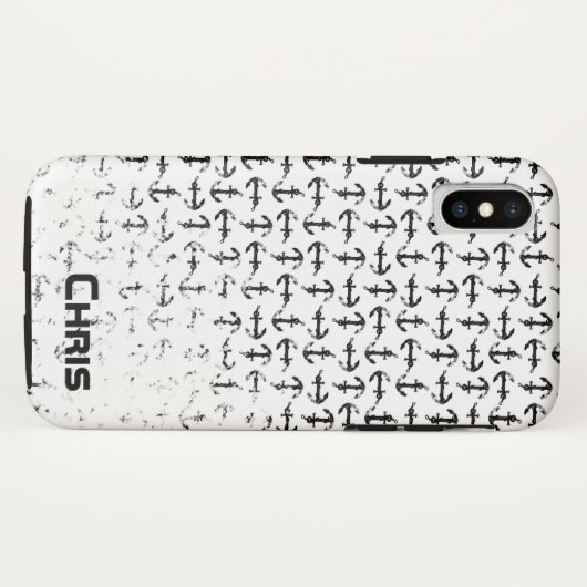 いかり白黒iphoneケース Case-Mate iPhoneケース (裏面(横))
