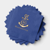 いかり結びロープイニシャル名モノグラム 箔ナプキン (インサイチュ (積み重ね))