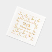 いかり背景任意の大事な行事- 結婚's Dinner 箔ナプキン (左)