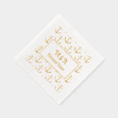 いかり背景任意の大事な行事- 結婚's Dinner 箔ナプキン (右)