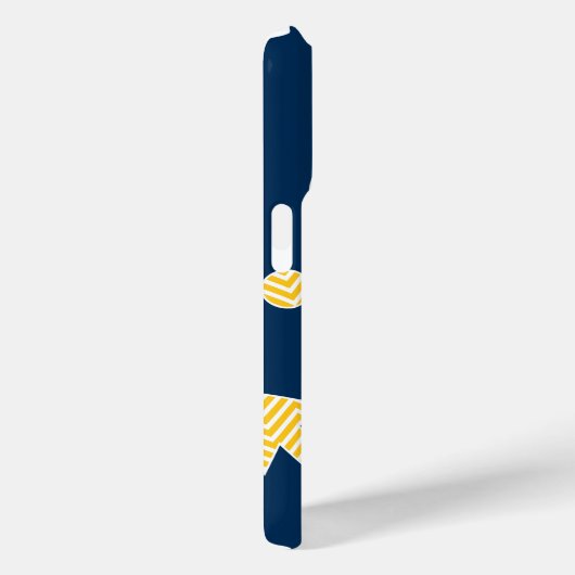 いかり航海のとネイビーイエローシェブロンのパターン Case-Mate iPhoneケース (裏面 / 右)