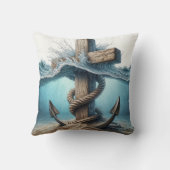 いかり航海のと海水の中の十字架 クッション (裏面)