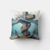 いかり航海のと海水の中の十字架 クッション (正面)