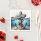 いかり航海のと海水の中の十字架 スタンダードカクテルナプキン (インサイチュ)