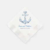 いかり航海のと魚のカスタムウェディングナプキン 縁ありカクテルナプキン (角)