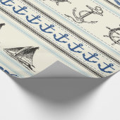 いかり航海のなロープの結び目の包装紙の航海 ラッピングペーパー (角)