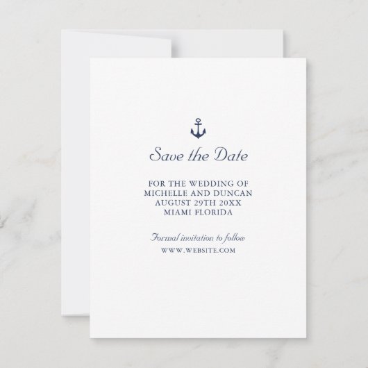 いかり航海のの写真結婚日付を保存 案内状 (裏面)