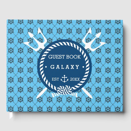 いかり航海のアイコン&ヨットターコイズブルーボート ゲストブック (正面)