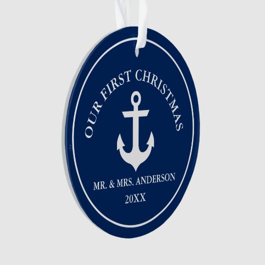 いかり航海のアー初めてのクリスマスブルー オーナメント (正面)