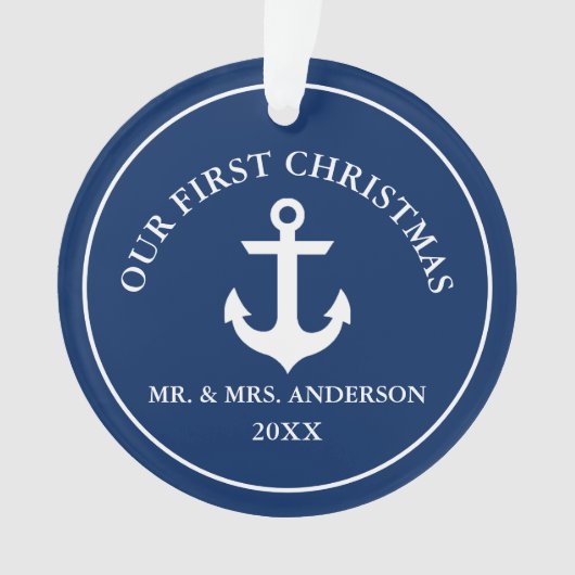 いかり航海のアー初めてのクリスマスブルー オーナメント (正面)