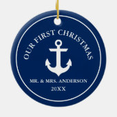 いかり航海のアー初めてのクリスマスブルー セラミックオーナメント (裏面)