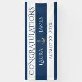 いかり航海のウェディングレセプションおめでとう 横断幕 (縦)