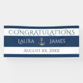 いかり航海のウェディングレセプションおめでとう 横断幕 (横)